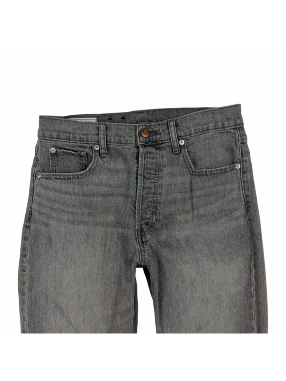 GAP Cheeky Straight High Rise Jeans Size 8/29 Button Fly Sky Gray Raw Hem 753446 - Picture 5 of 10